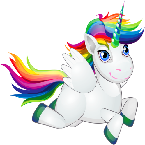 Unicórnio Viajante - Rainbow Unicorn Clipart (512x512)