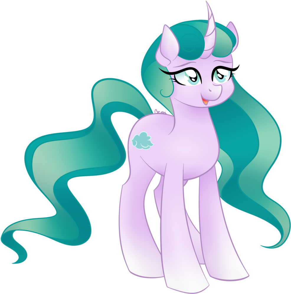 Orcakisses, Curved Horn, Female, Mare, Mistmane, Pony, - Cartoon (1024x1024)