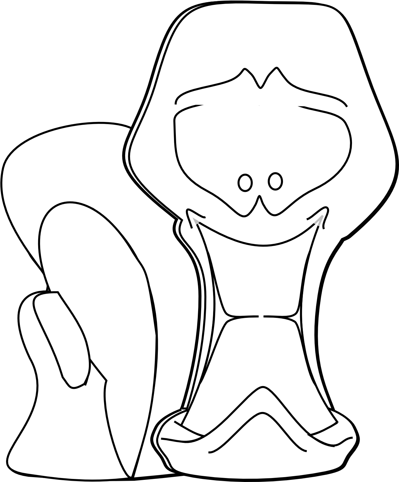 Black - And - White - Flower - Drawing - Line Art (1331x1603)