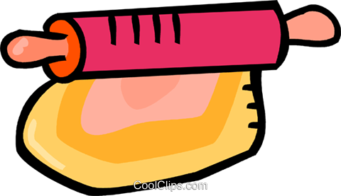 Dough With A Rolling Pin Royalty Free Vector Clip Art - Estirar La Masa Dibujo (480x277)