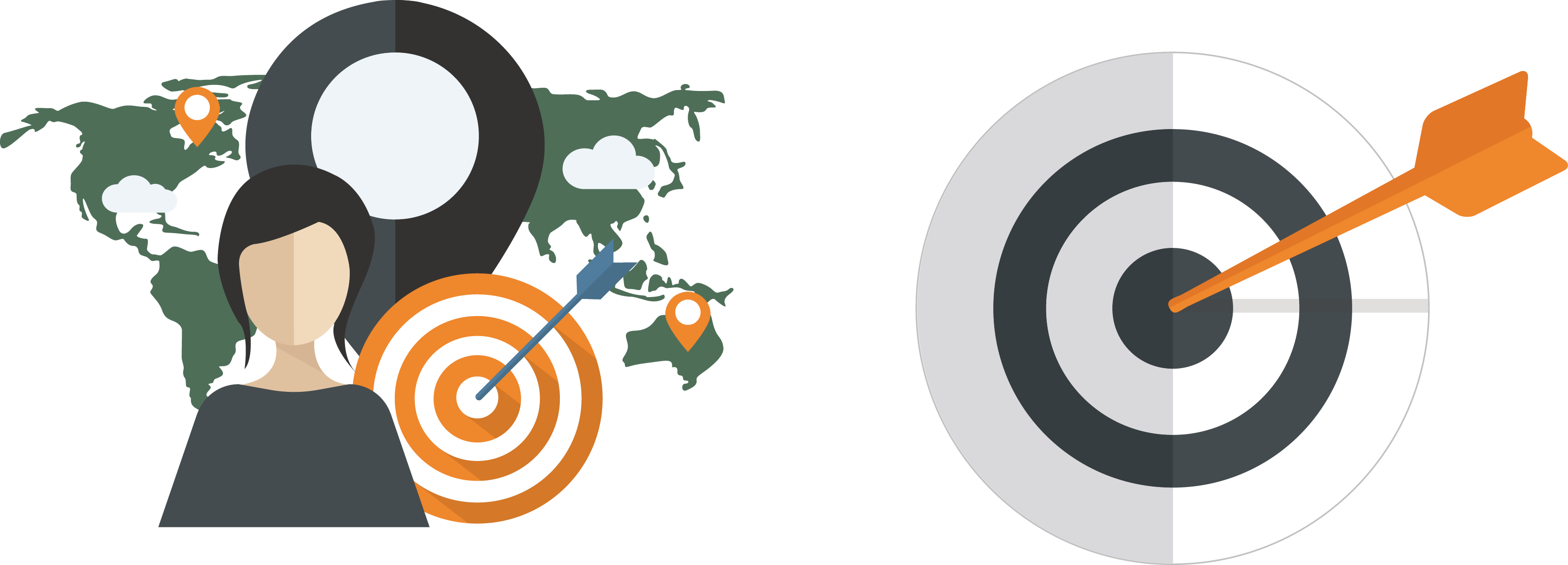 Vector Hand Painted Darts In The Middle Of The Bull's - Adobe Illustrator (3372x1217)