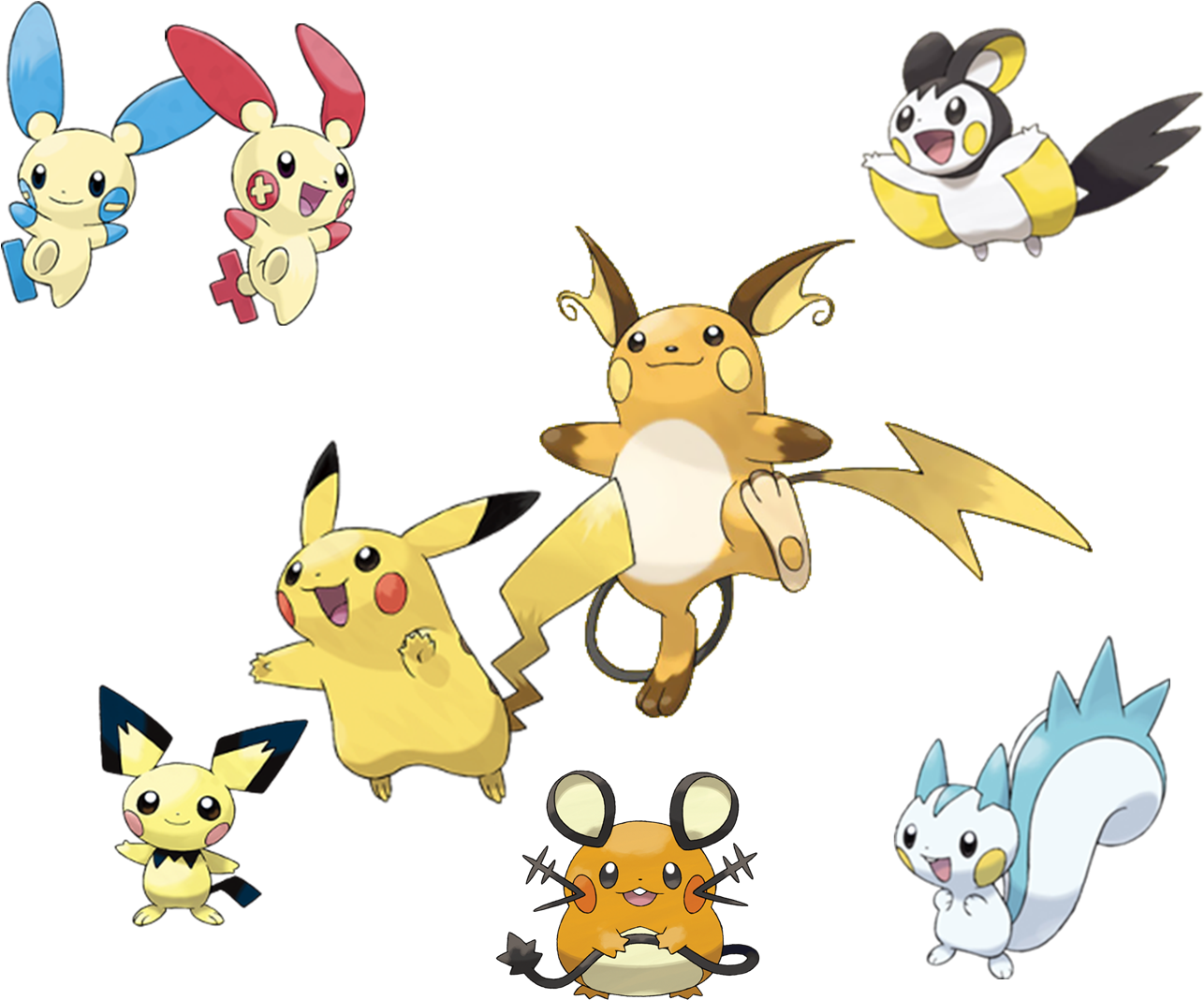 Pokelx On Twitter - Pikachu Family Pokemon (1286x1089)