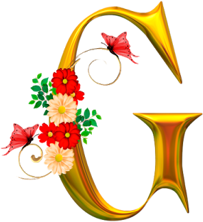 Flores E Borboletas - Tube Alphabet (400x400)