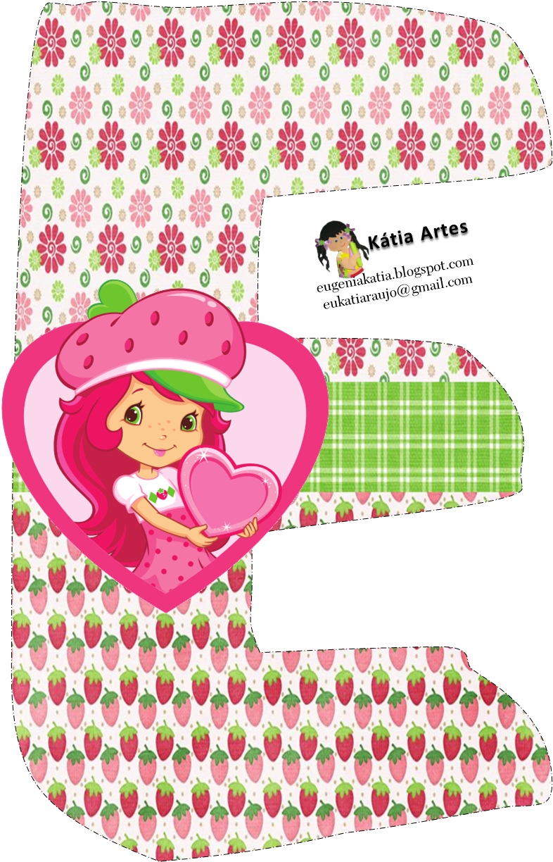 Blog De Letras Personalizadas E Algumas Coisinhas - Letter J Strawberry Shortcakes Design (810x1223)