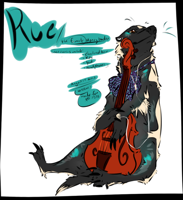 Rue The Honey Badger Character Commission By Wanderingsketch - Illustration (600x656)