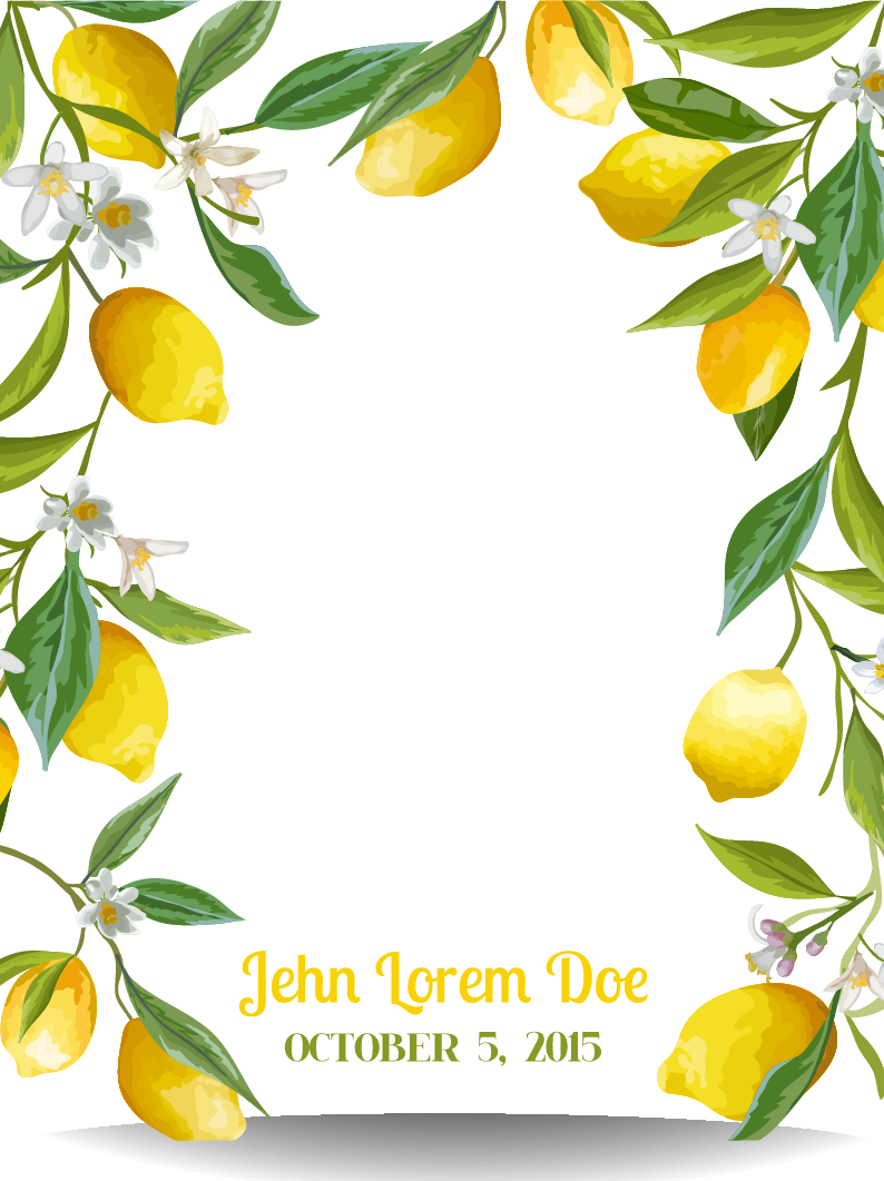 Fresh Lemon Border - Lemon Border Png (794x1061)
