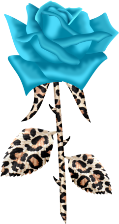 Rosa Azul Y Leopardo Png - วาด ดอก กุหลาบ สี ม่วง (282x472)