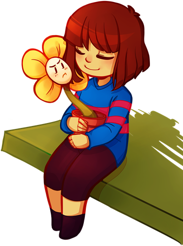 Frisk - - Frisk And Flowey Undertale (480x611)