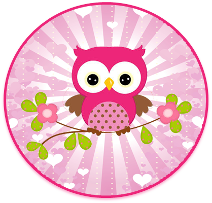 Kit Imprimible Candy Bar Buhos Tiernos Nena Para Cumpleaños - 216 Pink Owl Labelsstickers For Hersheys Kisses Candies (418x400)