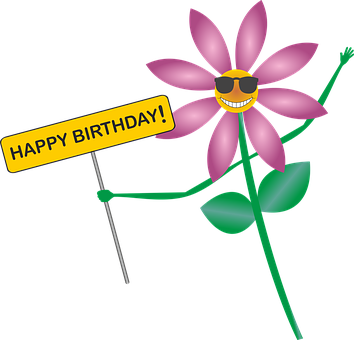 Happy Birthday Birthday Greeting Flower Sm - Happy Birthday Sekt Lustig (354x340)