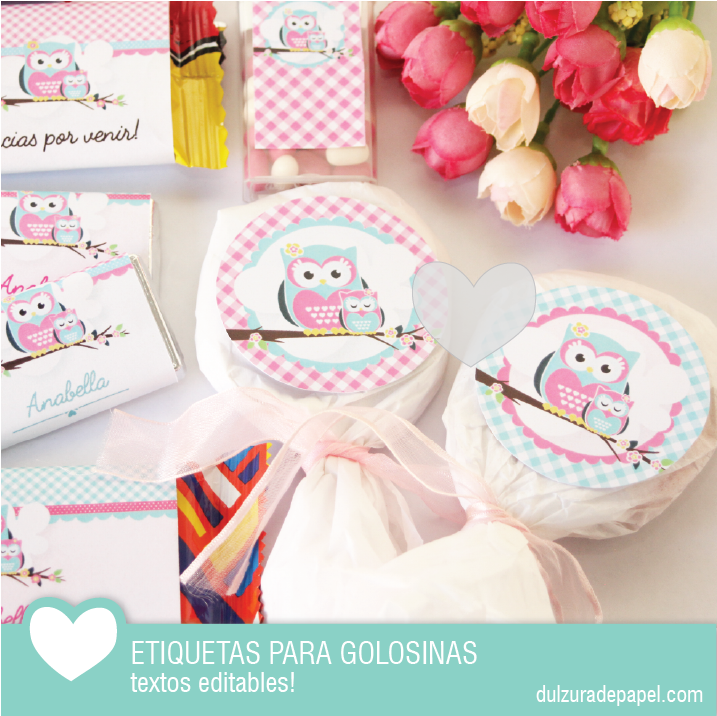 Buho Nena Kit De Etiquetas Para Golosinas - Emboltorios Para Golosinas De Bhuos (800x800)