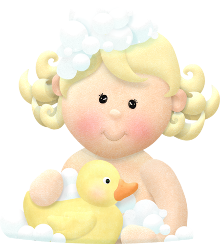 Blond Haired Girl With Duck - Clip Art (450x500)
