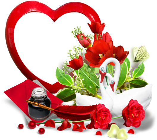 Coeur,tube,png - Png Flower Real (600x529)