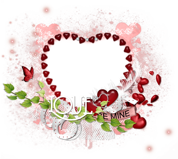 Designz Ftu Cluster Frame Valentine Hearts - Valentine Cluster Frames (689x556)