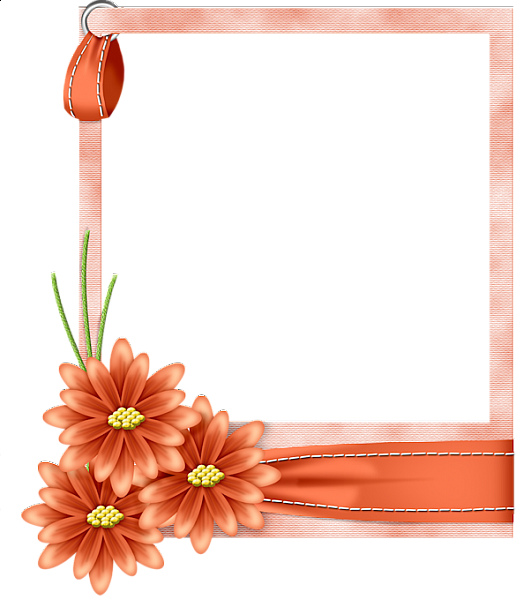 Flo Frame Brown - Blue Floral Frame Png (516x600)