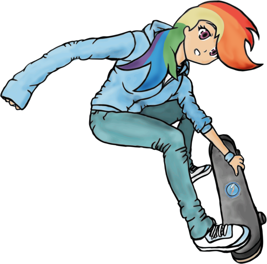 Assiel, Humanized, Rainbow Dash, Safe, Skateboard, - Toss A Bocce Ball (1011x1000)