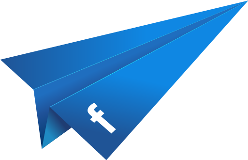 Blue Paper Plane - Social Media Plane (512x512)