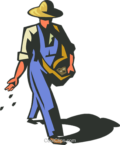 Farmer Planting Seeds Clipart 5 By Rebecca - Agricultor Vetor Png (396x480)