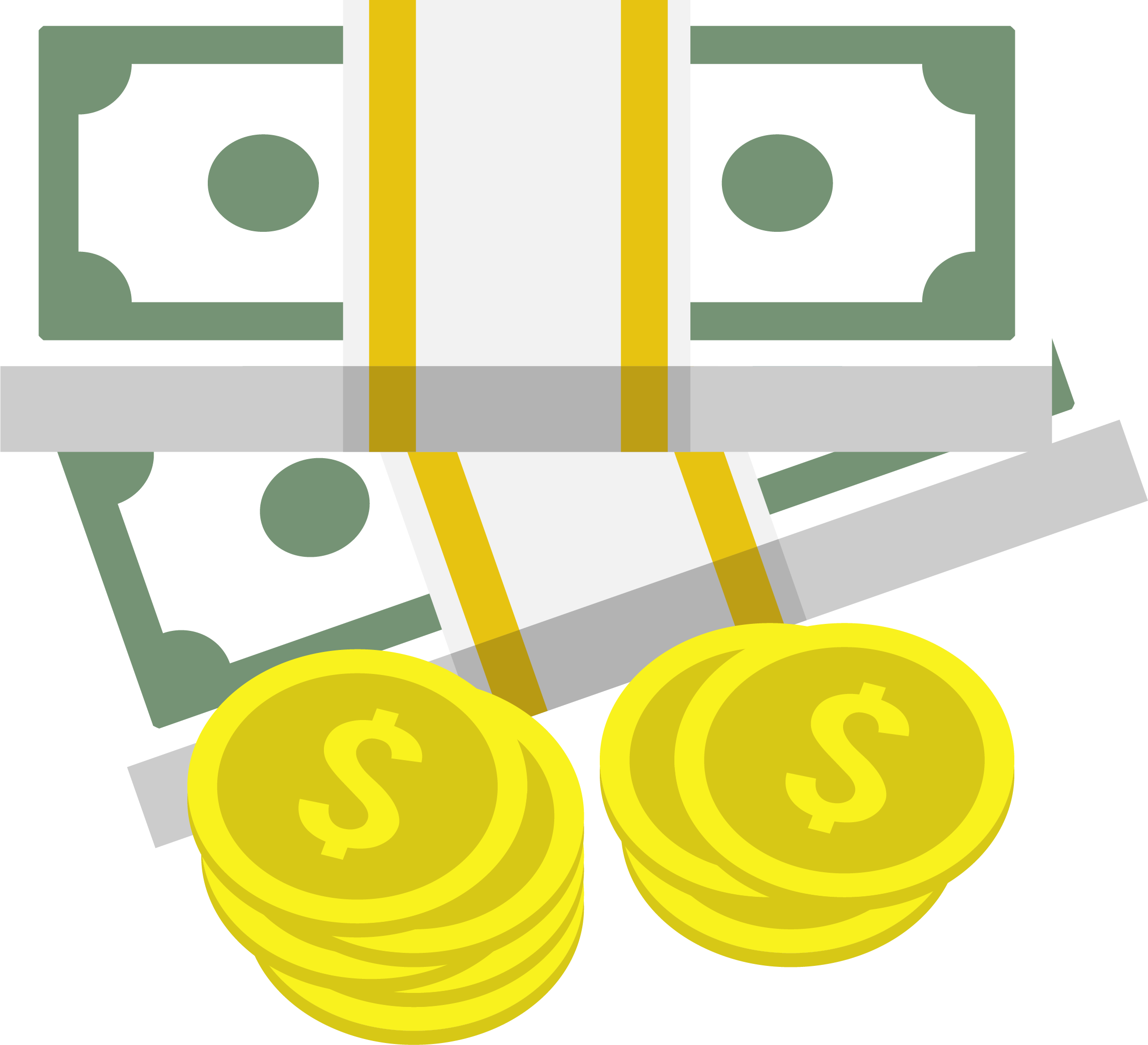 Flat Design Coin Banknote - Flat Design Coin Banknote (2293x2087)