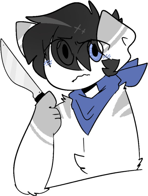 Knife Doggo By Milky-kawfi - Cartoon (894x894)