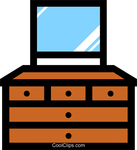 Dresser Royalty Free Vector Clip Art Illustration - Dresser Clip Art (438x480)