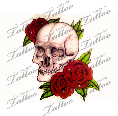 Skull And Roses - Garden Roses (400x400)