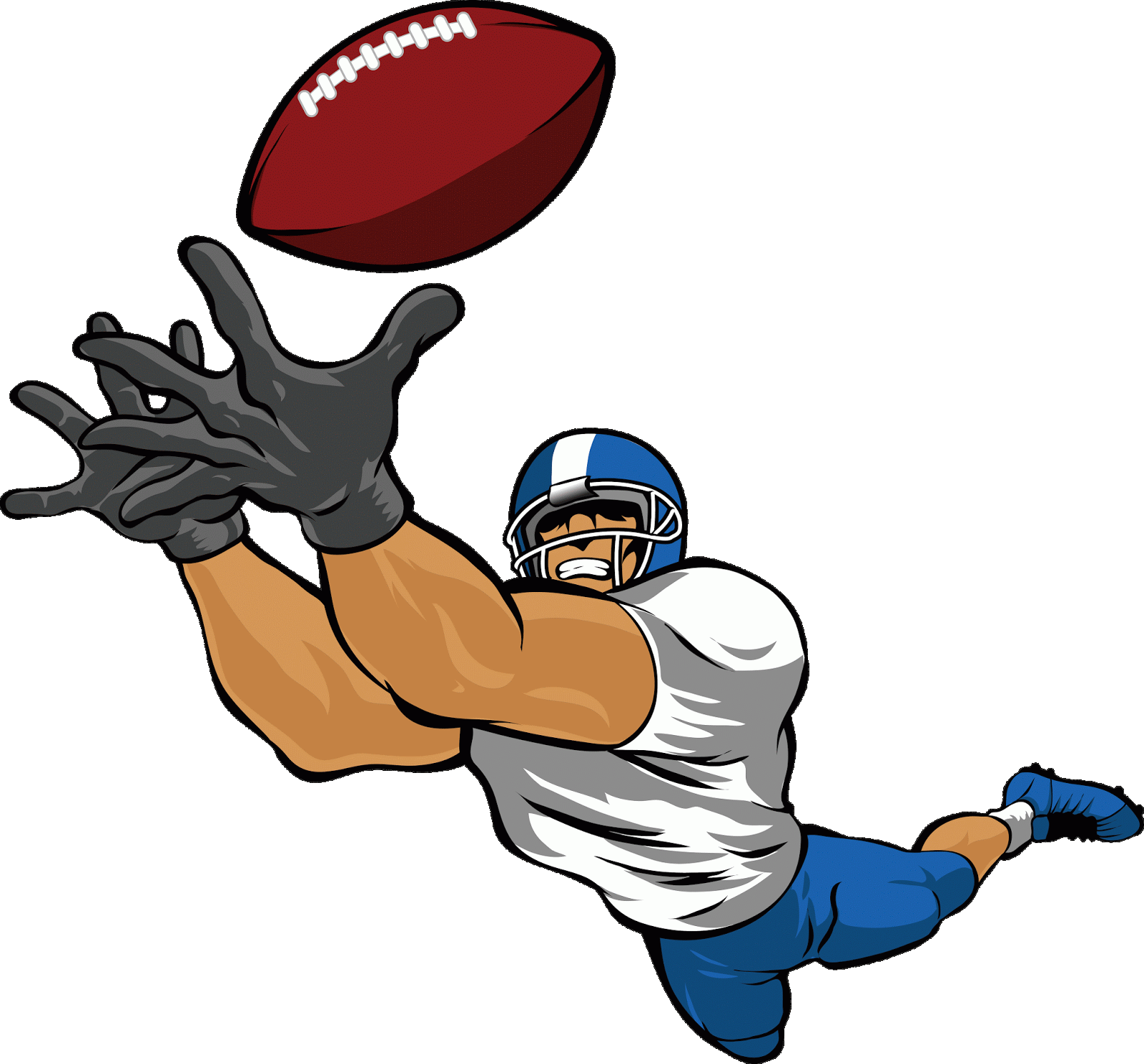 Football Wide Receiver Cartoon (1600x1488)
