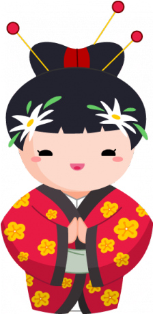 Chinese Chinese - Japanese Girl In Kimono Cartoon (458x458)