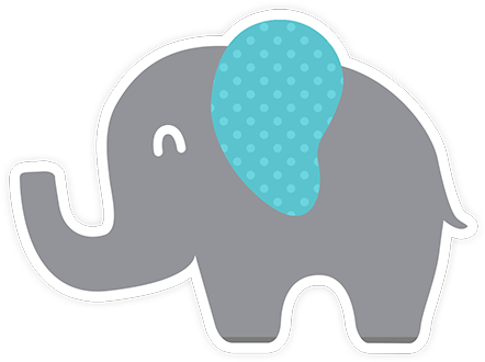 Elefante Azul Baby Shower Png ~ Simbolo Alfabeto Festa - Elefantinho Azul E Cinza Png (500x501)