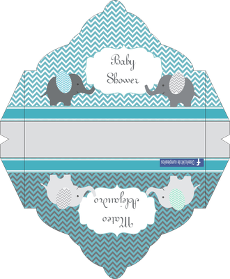Baby Shower Elefante - Elefante Baby Shower Caja De Regalo (330x400)