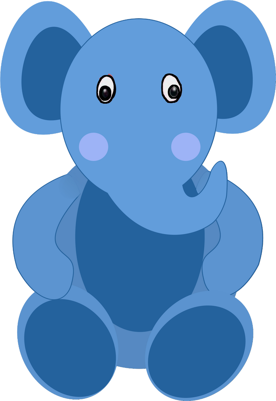 Free Professional Design Baby Elephant Vector File - Blue Elephant Shower Curtain (924x1342)