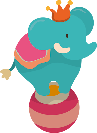 Baby Shower Elephant Graphic Download - Animales Circo Png (374x510)