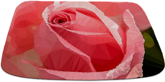 Pink Rose Low Poly Floral Bathmat - Garden Roses (350x350)