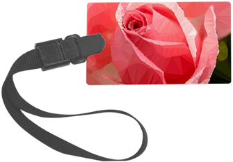 Pink Rose Low Poly Floral Luggage Tag - Sw Framed Print Large Large Luggage Tag (350x350)