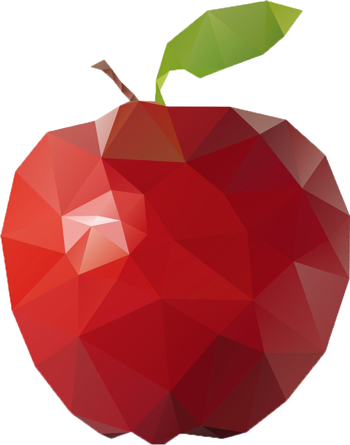 Low Poly Polygon - Aestetice Apple Transparent (720x985)
