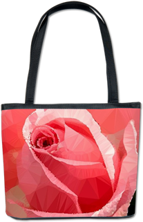 Pink Rose Low Poly Floral Bucket Bag - Rose (350x350)