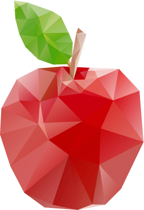 Free Apple Low Polygonal Vector File - Art (290x421)