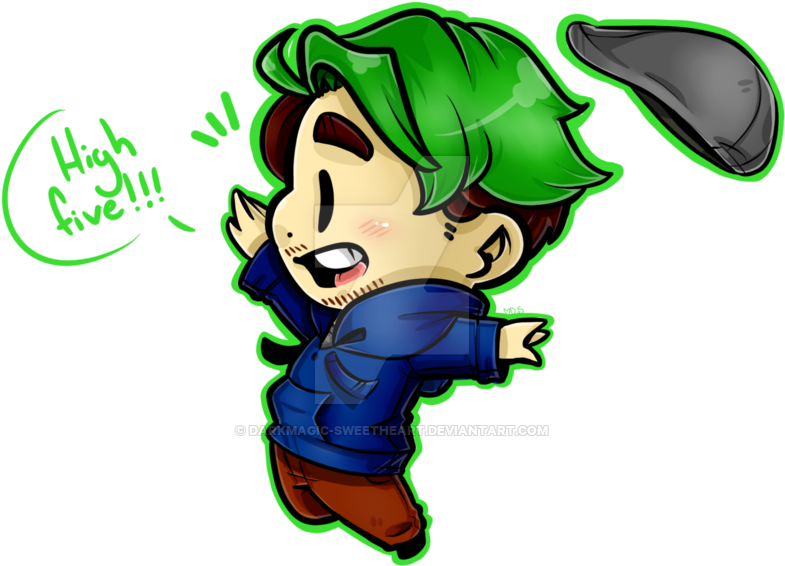 High Five By Darkmagic-sweetheart - Jacksepticeye Fan Art 2016 (800x595)