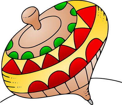 Topspin Spin Top Spinning Spindle Childhoo - Top Cliparts (396x340)