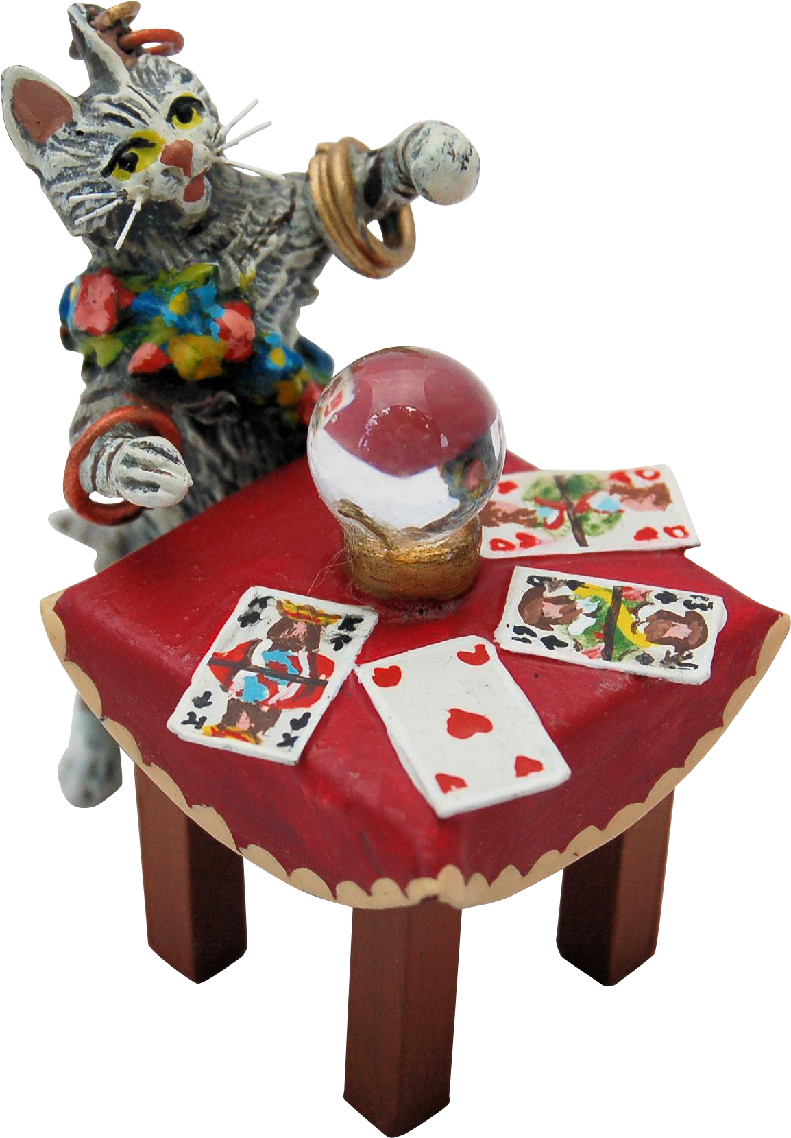 Cold Painted Austrian Bronze Cat Fortune Teller Miniature - Miniature (1658x1658)