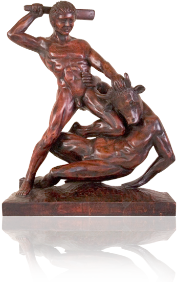 Theseus And The Minotaur Replica Of The Marble Statue - Artist (346x550)