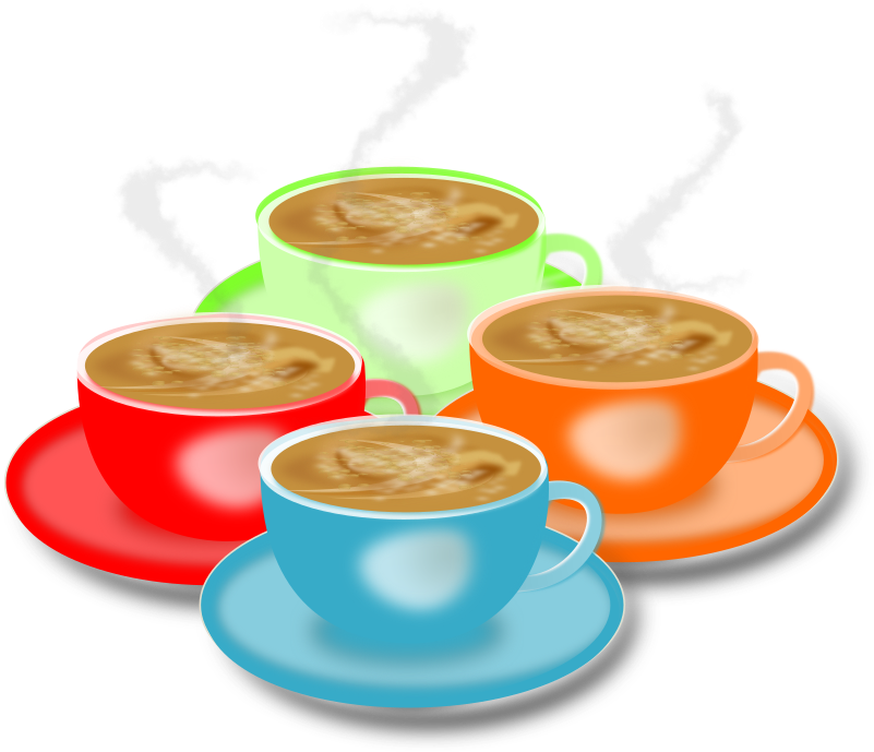 Medium Image - 4 Schalen Kaffee-mitteilungskarten Karte (800x695)