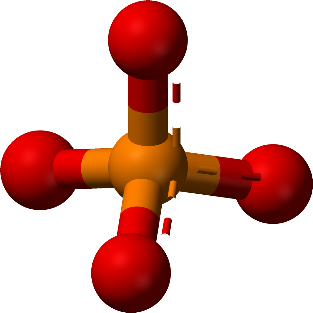 Aromatic Ball And Stick Model Of Phosphate - Phosphate Png (1100x1099)