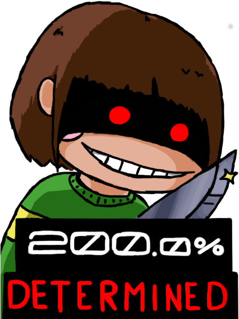 Obviously She Didn't Have Enough Determination - Chara Undertale Funny Face (500x657)