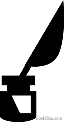 Feather Pen With Inkwell Royalty Free Vector Clip Art - Feather Pen With Inkwell Royalty Free Vector Clip Art (255x480)