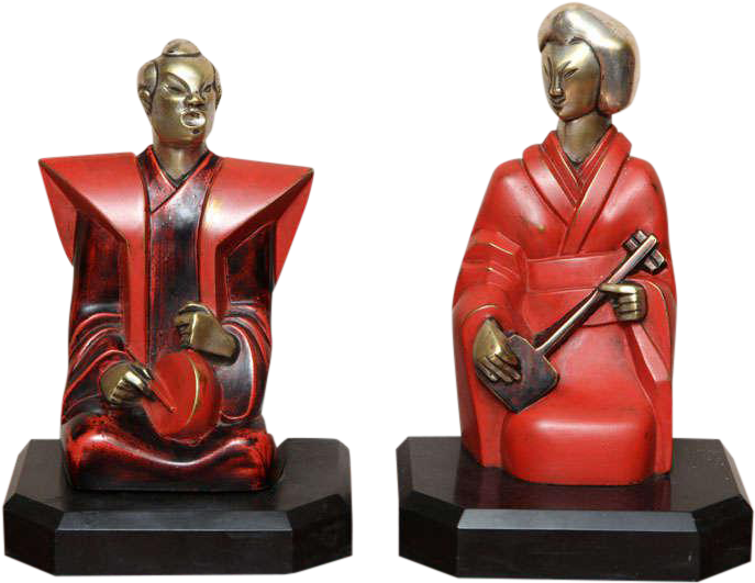 Sophisticated Beautiful Pair Of Art Deco Cubist Bookends - Art Deco (762x589)