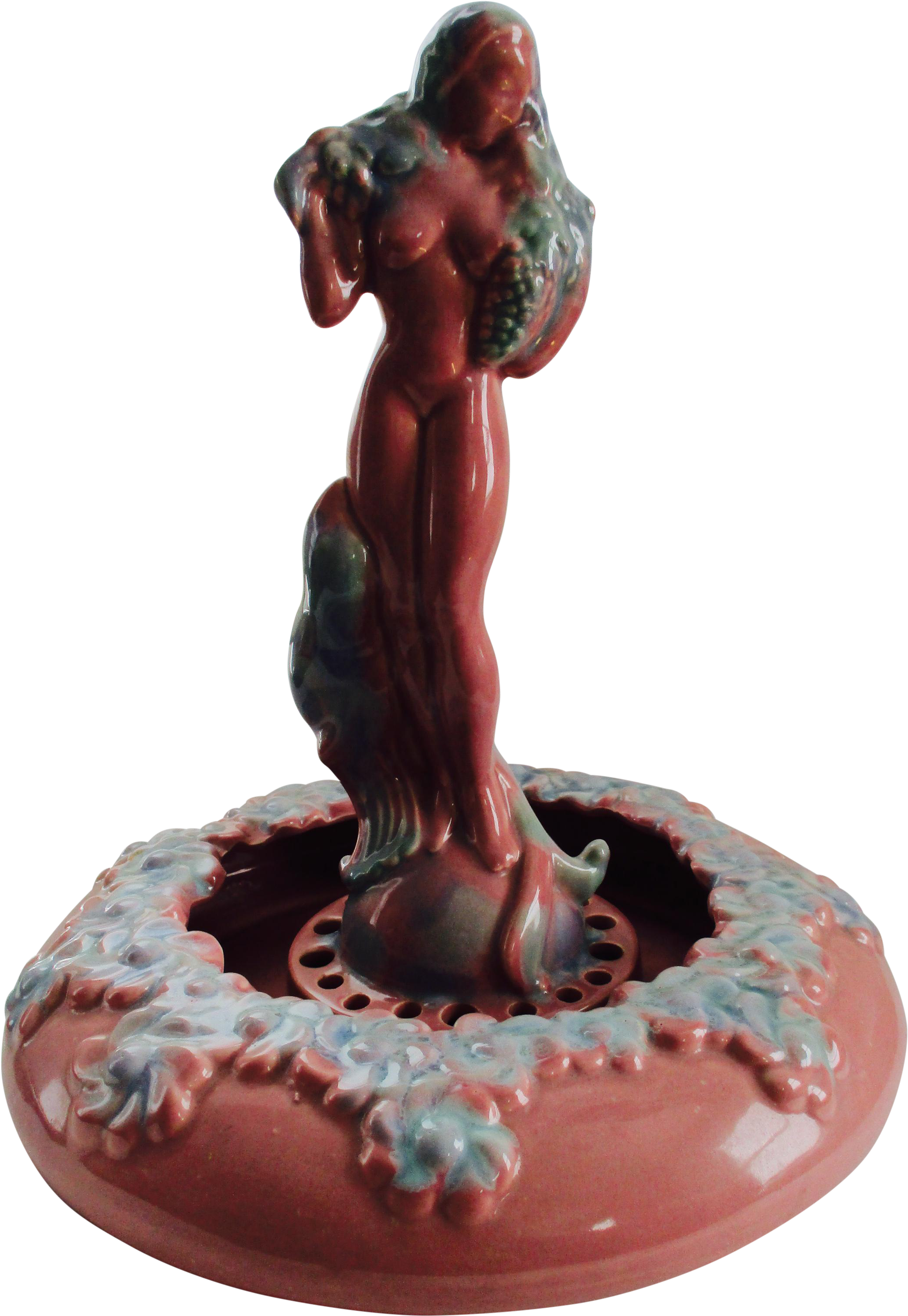 1920s Royal Haeger Art Deco Flower Frog With Nude Figure - Figurine (2313x3353)