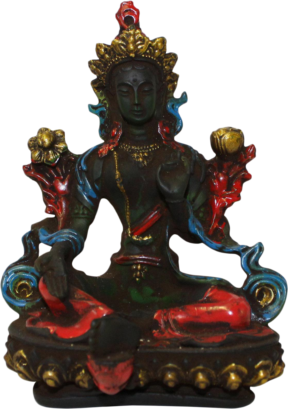 Crystal Glass Color Paint Small Chinese Sitting Tibetan - Statue (1858x2000)