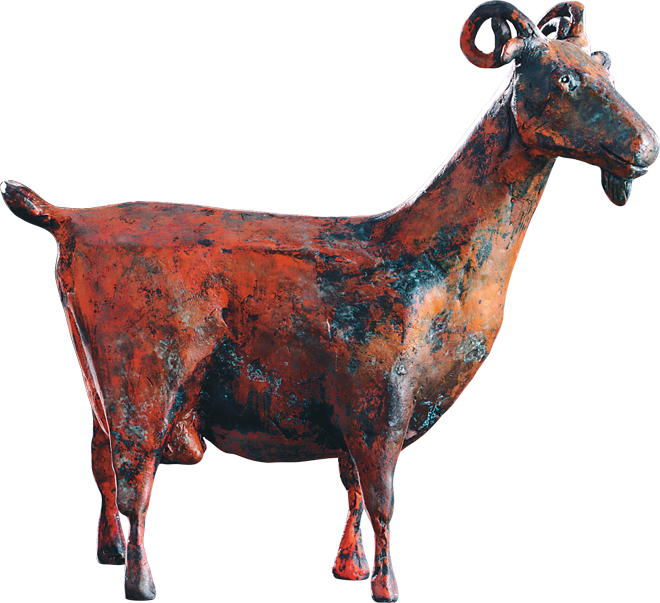 Bronzefigur Ziege Von Hermann Schwahn - Bronze (660x603)