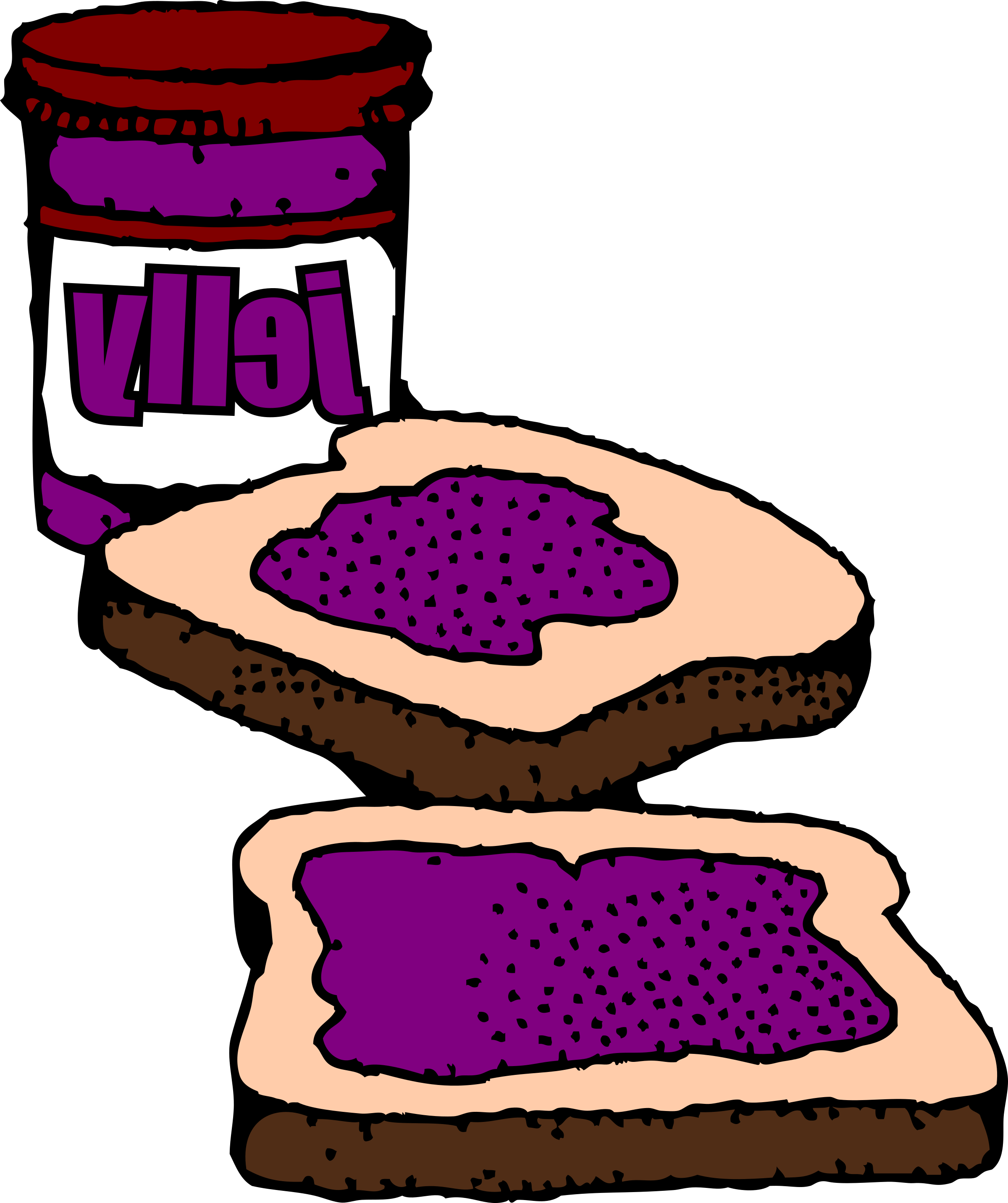 Jelly Clip Art Gallery - Peanut Butter And Jelly Sandwich (2400x2864)